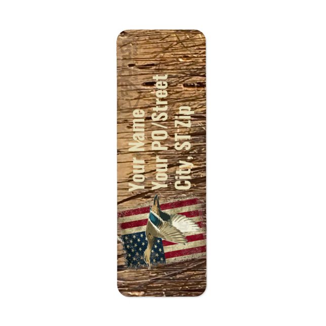Patriotic Anka Hunting Returetiketters Returadress Etikett (Framsidan)