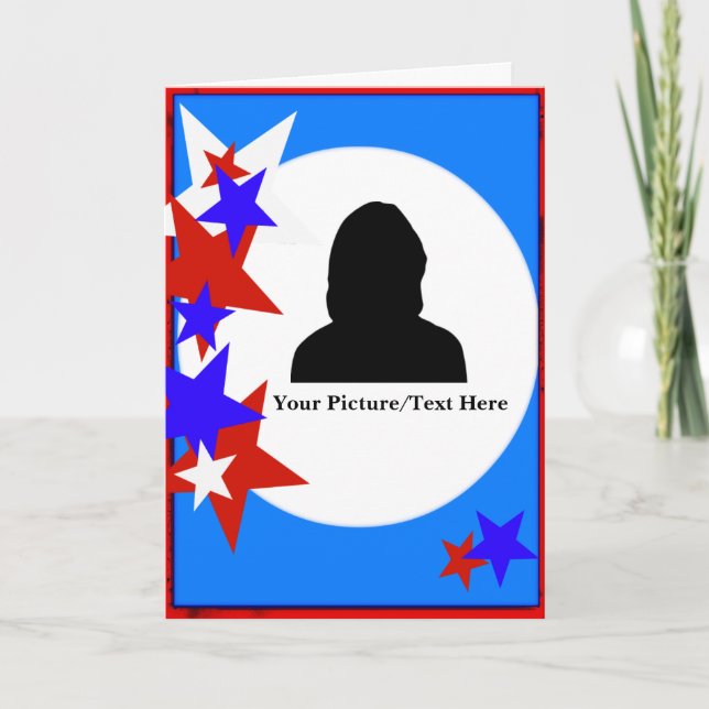 Patriotic Anpassade Cutout Card Tack Kort (Framsida)