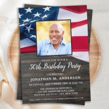 Patriotic Anpassningsbar Photo American Flagga Bir