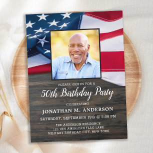 Patriotic Anpassningsbar Photo American Flagga Bir Vykort
