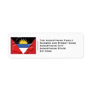 Patriotic ANTIGUA BARBUDA FLAGGA Returadress Etikett