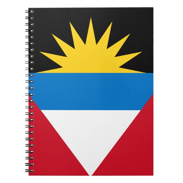 Patriotic Antigua och Barbuda Flagga Anteckningsbok Med Spiral (Framsidan)