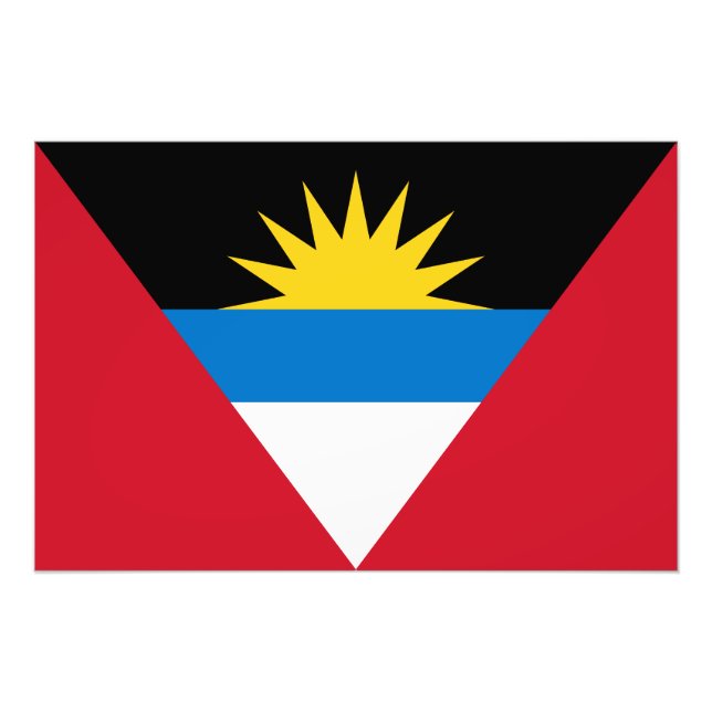 Patriotic Antigua och Barbuda Flagga Fototryck (Framsidan)