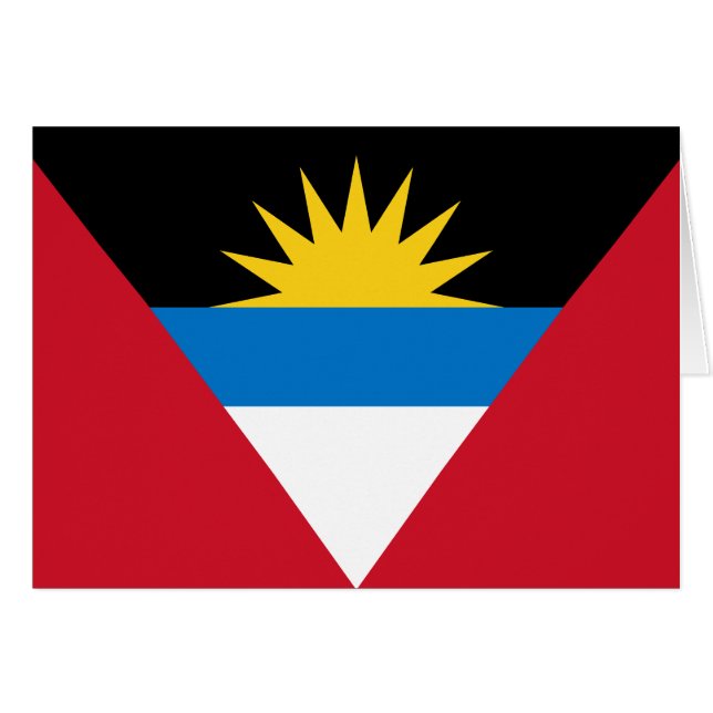 Patriotic Antigua och Barbuda Flagga Hälsningskort (Framsidan Horizontal)