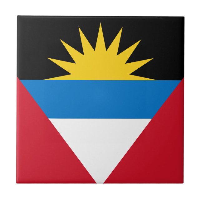 Patriotic Antigua och Barbuda Flagga Kakelplatta (Framsidan)
