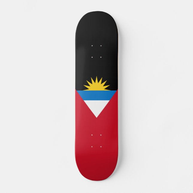 Patriotic Antigua och Barbuda Flagga Mini Skateboard Bräda 18,5 Cm (Framsida)