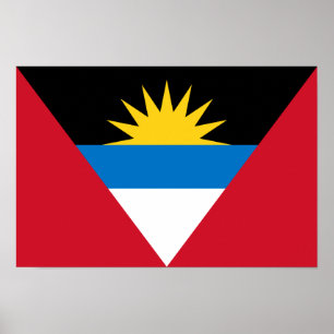 Patriotic Antigua och Barbuda Flagga Poster