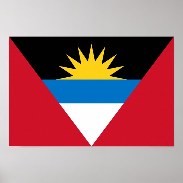 Patriotic Antigua och Barbuda Flagga Poster (Framsidan)