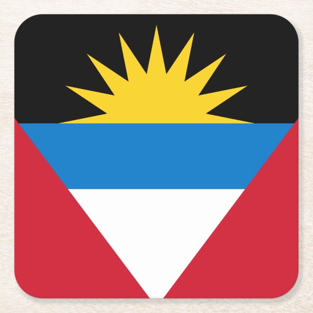 Patriotic Antigua och Barbuda Flagga Underlägg Papper Kvadrat (Framsidan)