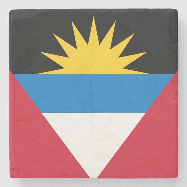 Patriotic Antigua och Barbuda Flagga Underlägg Sten (Framsidan)