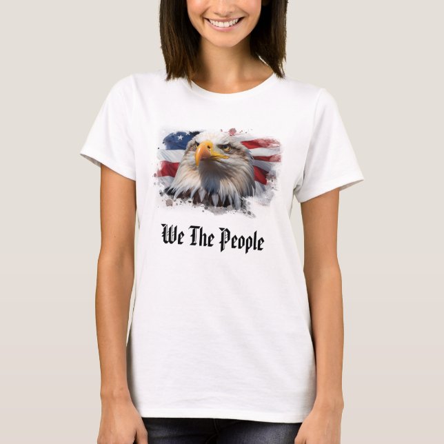 *~* Patriotic AP27 American Flagga Örn T Shirt (Framsida)