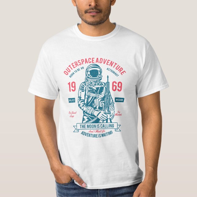 Patriotic Apollo 11 Uppdrag T Shirt (Framsida)