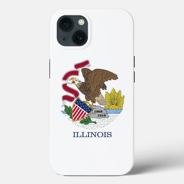 Patriotic Apple iPhone 13 Fodral-Mate, Illinois fl (Baksida)