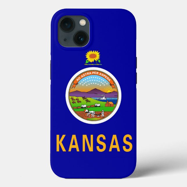 Patriotic Apple iPhone 13 Fodral-Mate, Kansas flag (Baksida)