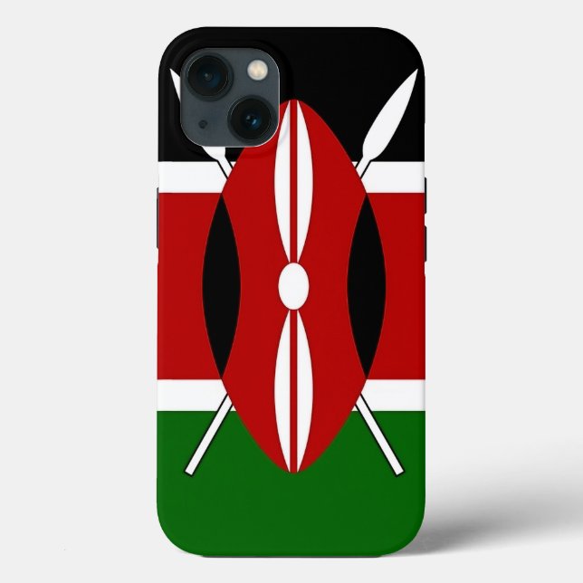 Patriotic Apple iPhone 13 Fodral-Mate Kenya flagga (Baksida)