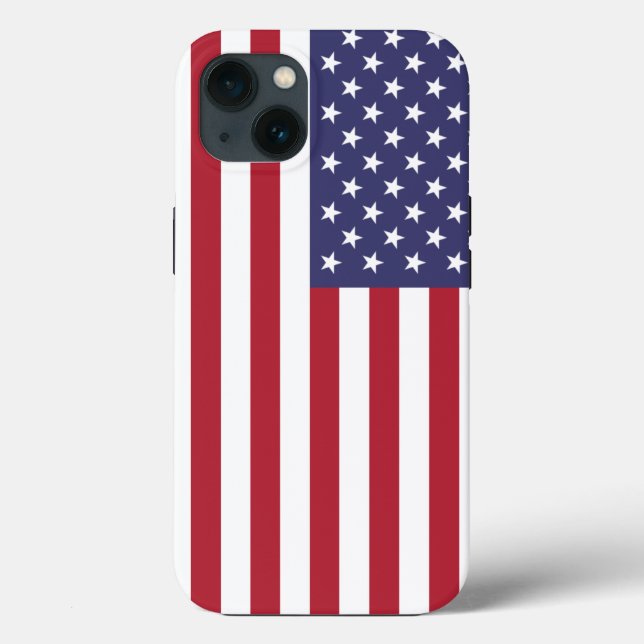 Patriotic Apple iPhone 13 Fodral-Mate med USA flag (Baksida)