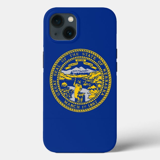 Patriotic Apple iPhone 13 Fodral-Mate, Nebraska Fl (Baksida)