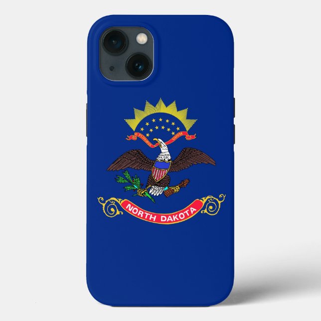 Patriotic Apple iPhone 13 Fodral-Mate, North Dakot (Baksida)