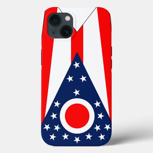 Patriotic Apple iPhone 13 Fodral-Mate, Ohio Flagga (Baksida)