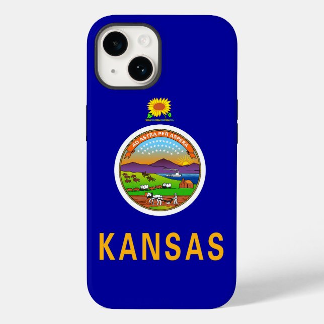 Patriotic Apple iPhone 14 Fodral-Mate, Kansas flag (Baksida)