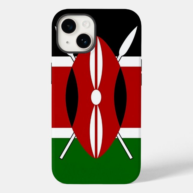 Patriotic Apple iPhone 14 Fodral-Mate Kenya flagga (Baksida)