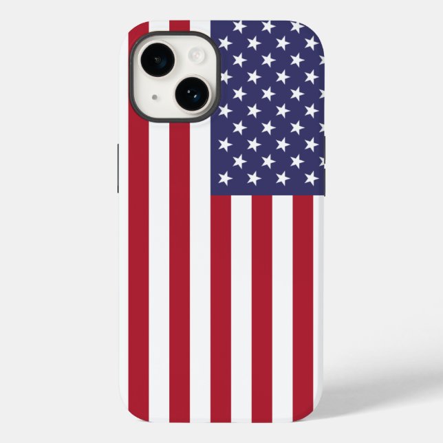 Patriotic Apple iPhone 14 Fodral-Mate med USA flag (Baksida)