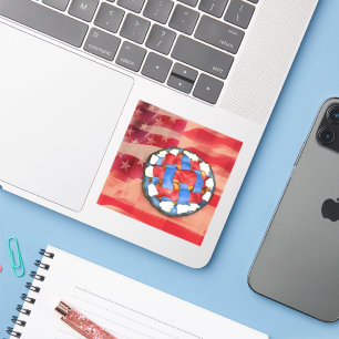 Patriotic Apple Paj Klistermärken