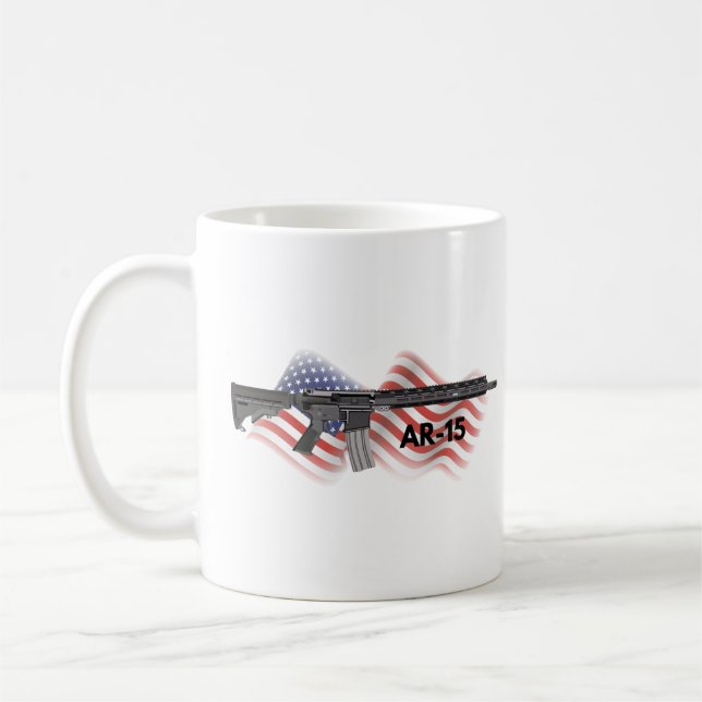 Patriotic AR-15 Halvautomatiska gevär Kaffemugg (Vänster)