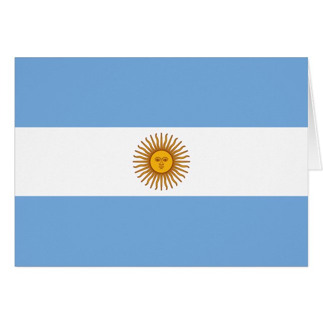 Patriotic Argentinas Flagga Hälsningskort (Framsidan Horizontal)