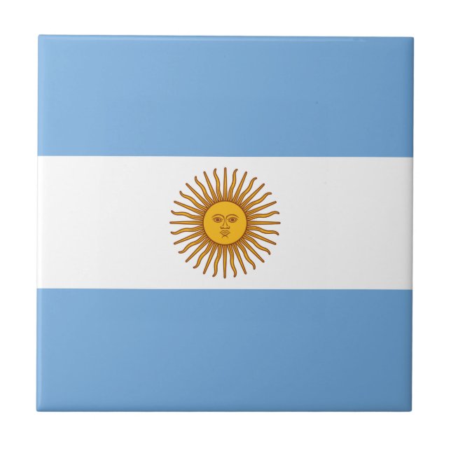 Patriotic Argentinas Flagga Kakelplatta (Framsidan)