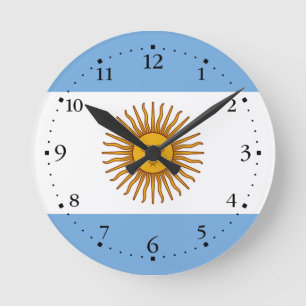 Patriotic Argentinas Flagga Rund Klocka
