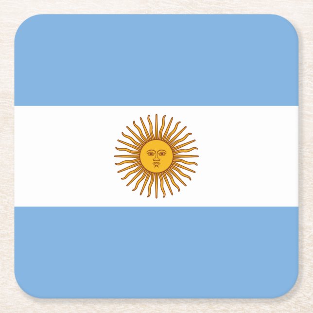 Patriotic Argentinas Flagga Underlägg Papper Kvadrat (Framsidan)