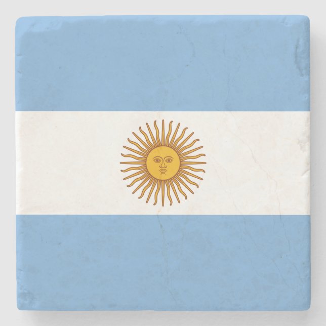 Patriotic Argentinas Flagga Underlägg Sten (Framsidan)