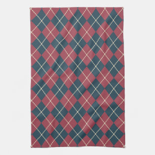 Patriotic Argyle Kitchen Towel Gift Kökshandduk