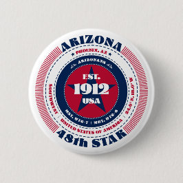 Patriotic Arizona Circle med statsinformation Knapp