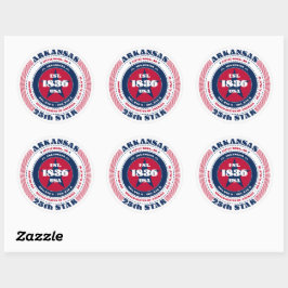 Patriotic Arkansas Circle Design Sticker Runt Klistermärke