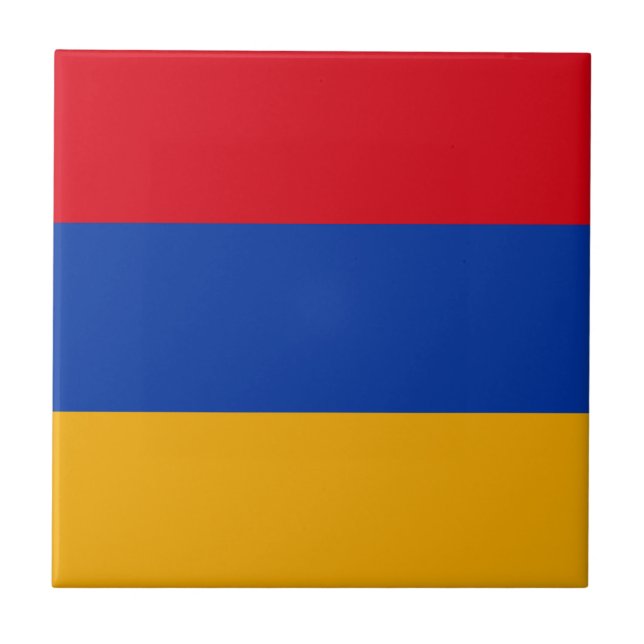 Patriotic Armenian Flagga Kakelplatta (Framsidan)