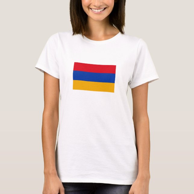 Patriotic Armenian Flagga T Shirt (Framsida)
