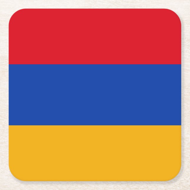 Patriotic Armenian Flagga Underlägg Papper Kvadrat (Framsidan)