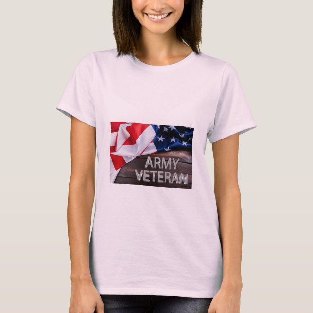 Patriotic ’Army Veteran’ T Shirt (Framsida)