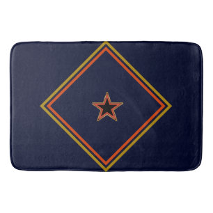 Patriotic Art Deco - Guld Rand Red Star på flottan Badrumsmatta
