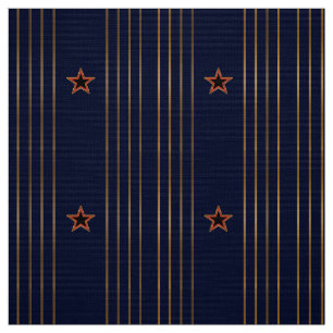 Patriotic Art Deco - Guld Rand Red Star på flottan Tyg