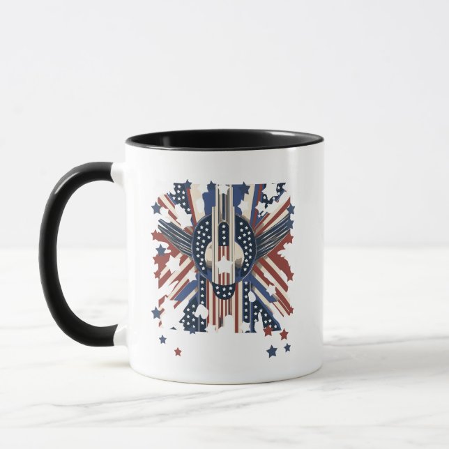 Patriotic Art Deco Stars Mugg (Vänster)