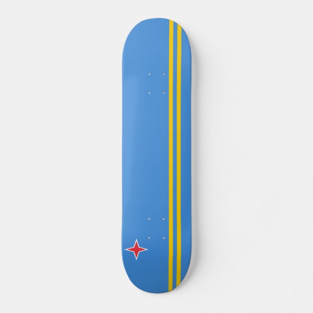 Patriotic Aruba Flagga Mini Skateboard Bräda 18,5 Cm (Framsida)