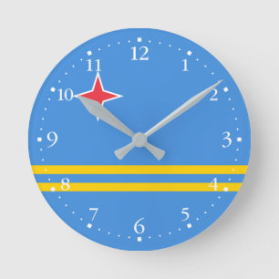 Patriotic Aruba Flagga Rund Klocka