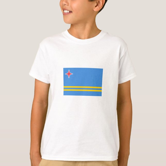 Patriotic Aruba Flagga T Shirt (Framsida)