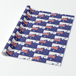 Patriotic AUSTRALIA FLAGGA Australian Karta Outlin Presentpapper
