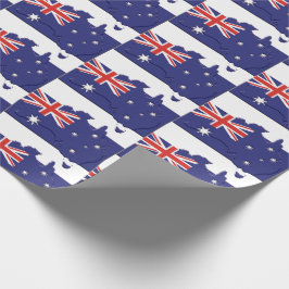 Patriotic AUSTRALIA FLAGGA Australian Karta Outlin Presentpapper