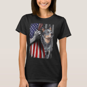 Patriotic Australian Cattle Hund American Flagga H T Shirt