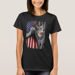 Patriotic Australian Cattle Hund American Flagga H T Shirt